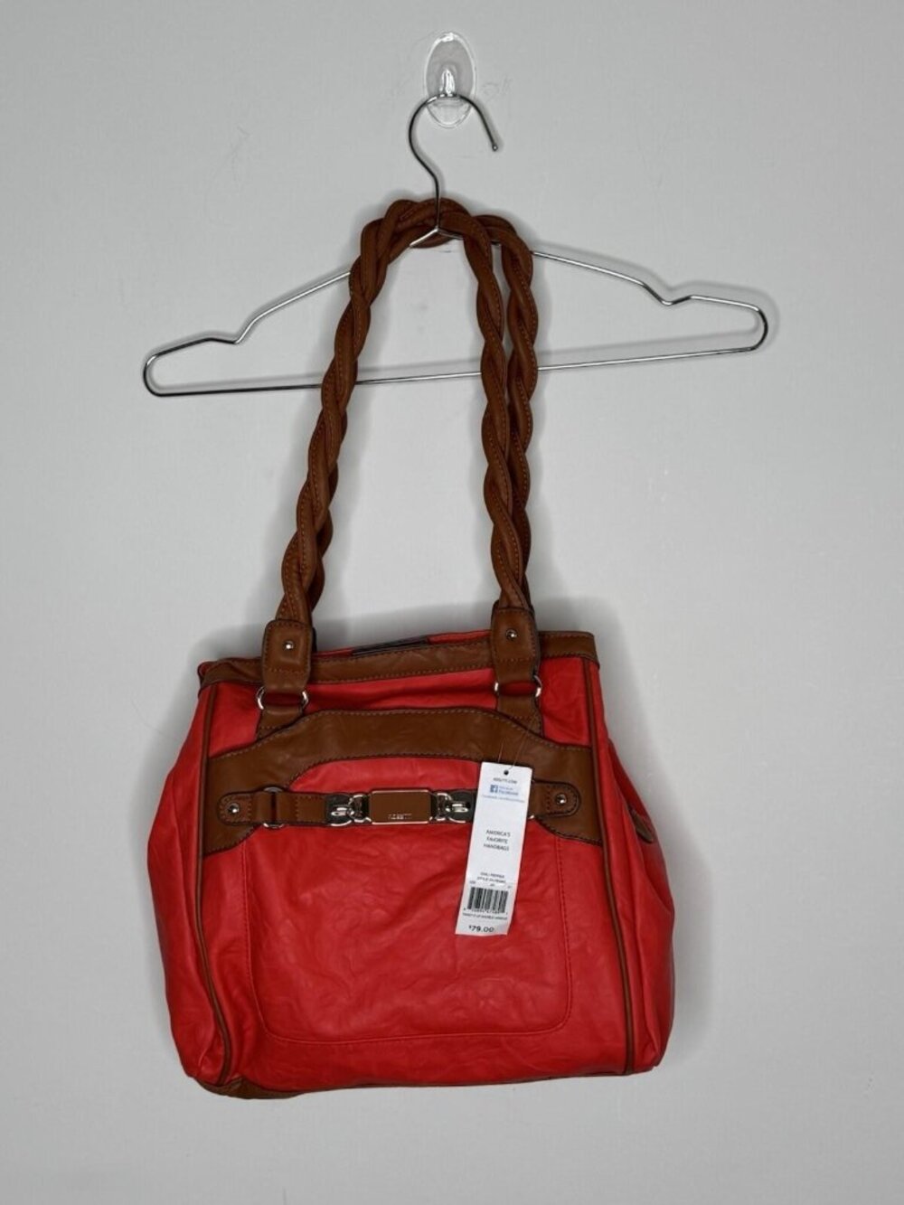 Rosetti Twist It Up Double Handle Twist Shoulder Bag Red Organize New NWT